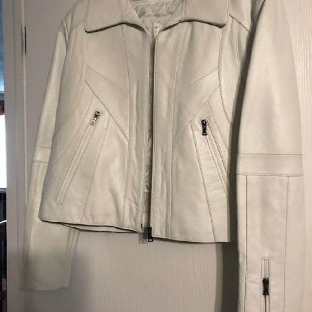 Italian White Leather Jacket